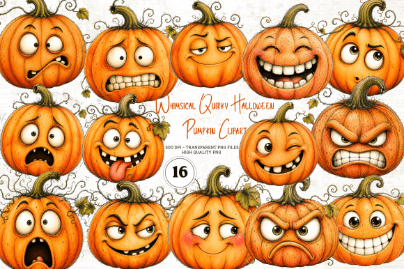 Download Whimsical Quirky Halloween Pumpkin PNG - Whimsical Collection