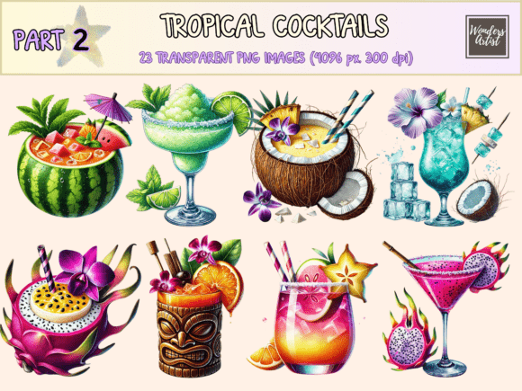 Download Tropical Cocktails P2 Clipart - Tropical Collection