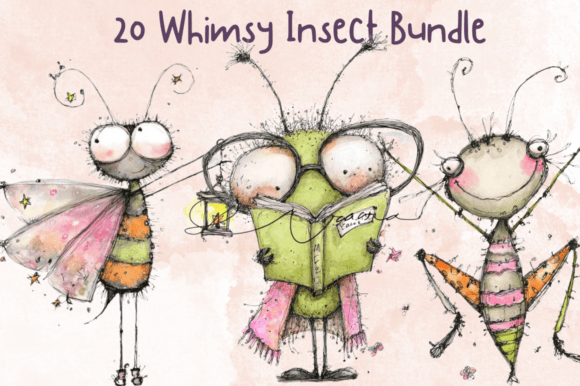 Download Whimsical Quirky Insect Clipart Bundle - Whimsical Collection