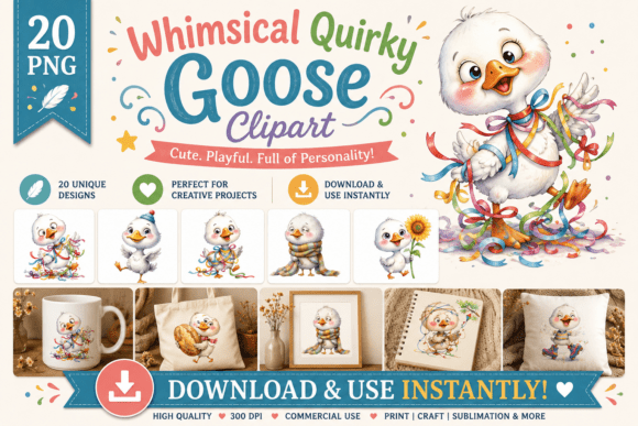 Download Whimsical Quirky Goose Clipart - Whimsical Collection