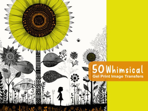 Download 50 Whimsical Gel Plate Image Transfers - Whimsical Collection