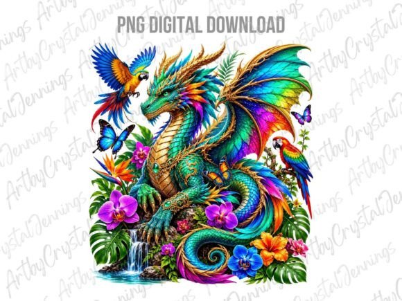 Download Vibrant Exotic Tropical Dragon PNG - Tropical Collection