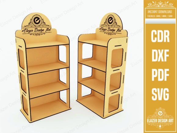 Download Laser Cut 4 Shelf Display Stand Svg File - Premium Resources