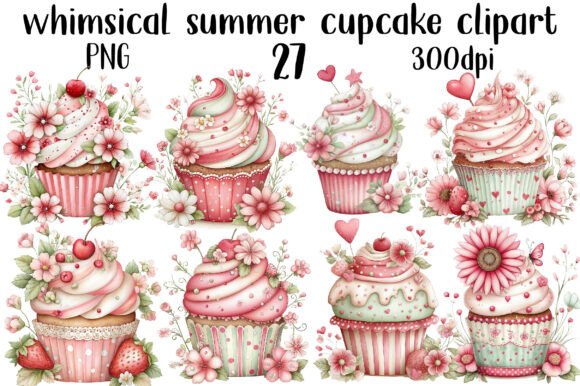 Download Whimsical Summer Cupcake Clipart - Whimsical Collection